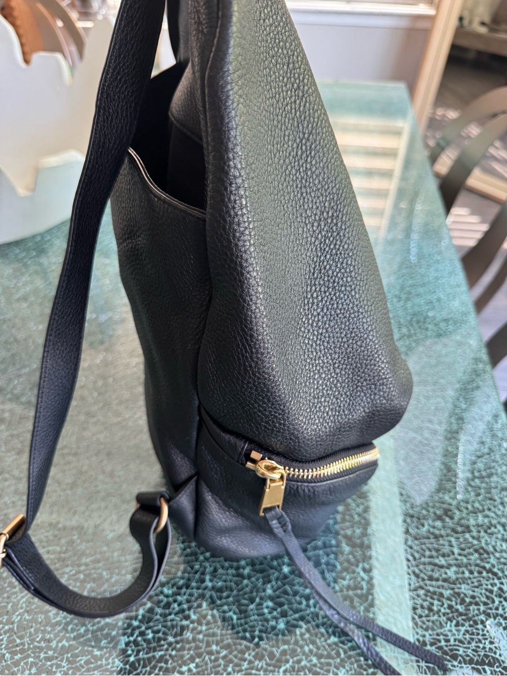 Rebecca Minkoff Black Leather women’s Backpack with Gold Hardware - Picture 3 of 10